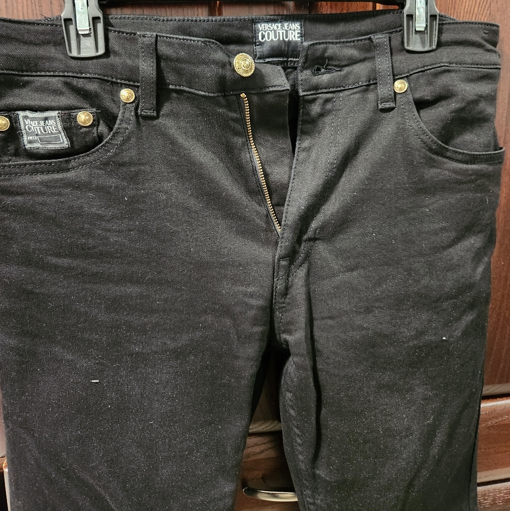 Versace Couture slim fit black jeans size 32x30